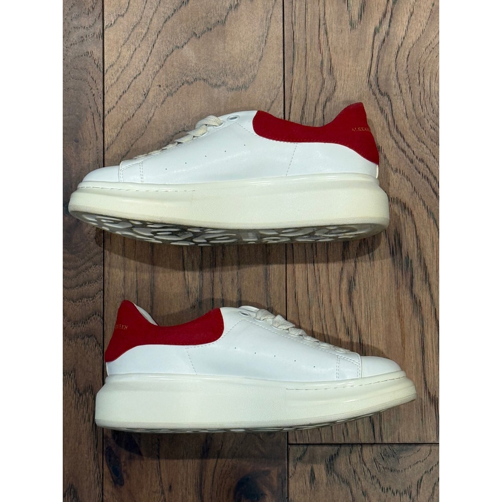 Alexander McQueen Oversized Sneakers White Red Suede Platform Women's‎ Size 39